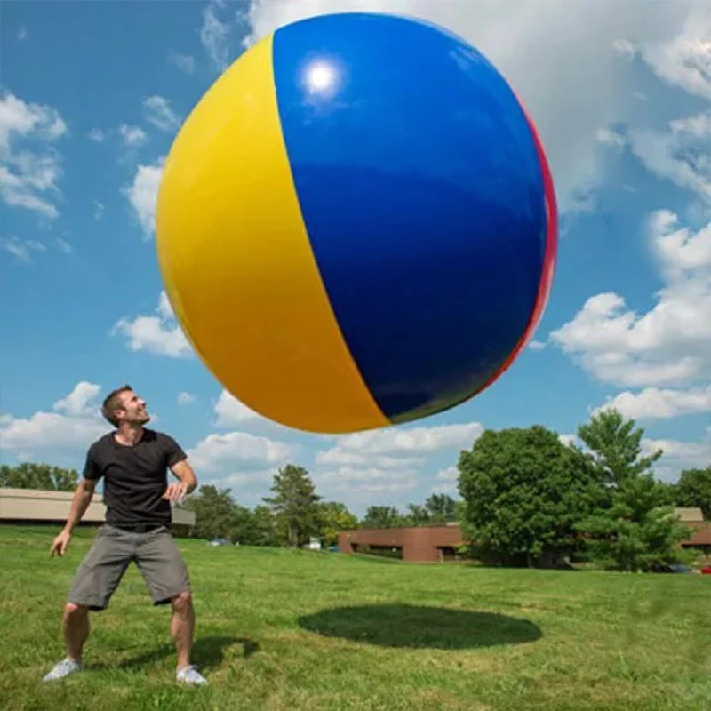 

Гигантский надувной футбольный бассейн, 150 см, 59 дюймов, трехцветный бассейн с шариками, плавающий пляжный надувной мяч, веселые игрушки