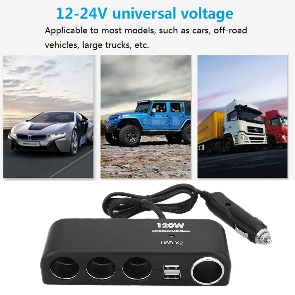 Автомобильное зарядное устройство с двумя USB-портами 12/24 В | Автомобили и