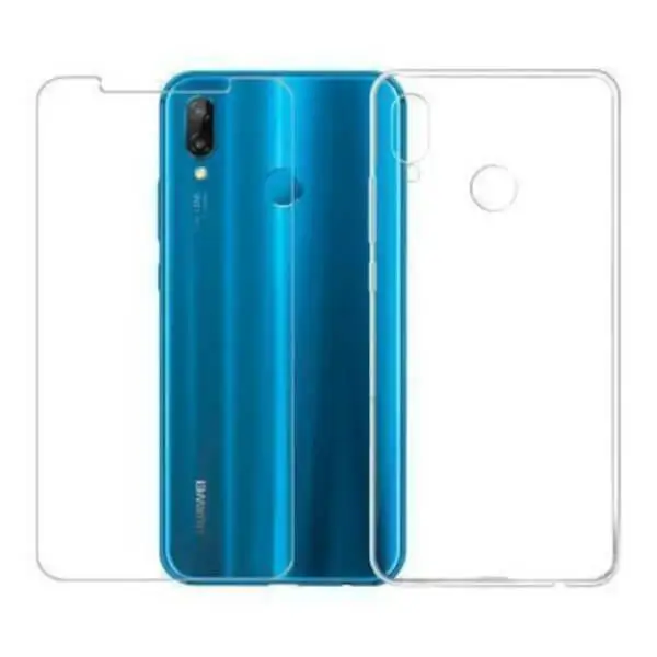 Силиконовый чехол + протектор из закаленного стекла для huawei P20 Lite|Защитные стёкла
