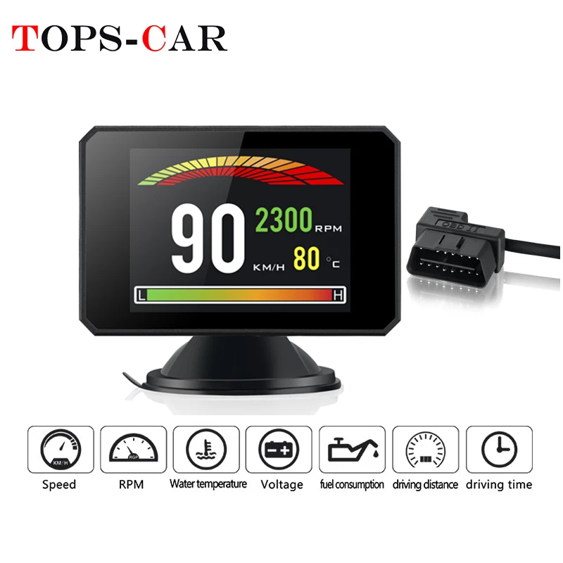 GEYIREN HUD Дисплей Измеритель Скорости Авто диагностический инструмент P16 OBD2 автомобильный двигатель Датчик Оборотов OBD2 бортовой компьютер для автомобиля