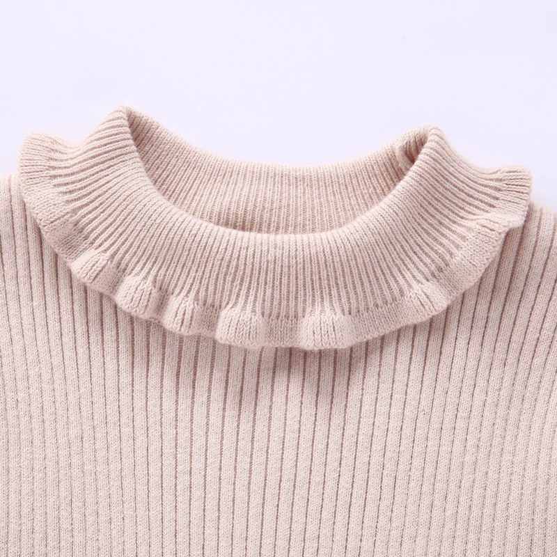 Balabala/облегающий вязаный свитер с воротником-хомутом и оборками на манжетах для