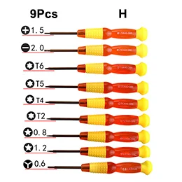 FI-22-H-9Pcs Y-тип Y0.6 Y2.0 пятизвездочная 0,8 1,2 Phillips шлицевая отвертка для iPhone 4S 5S 6S 7 телефон ПК инструмент для ремонта - Цвет: FI-22-H-9Pcs