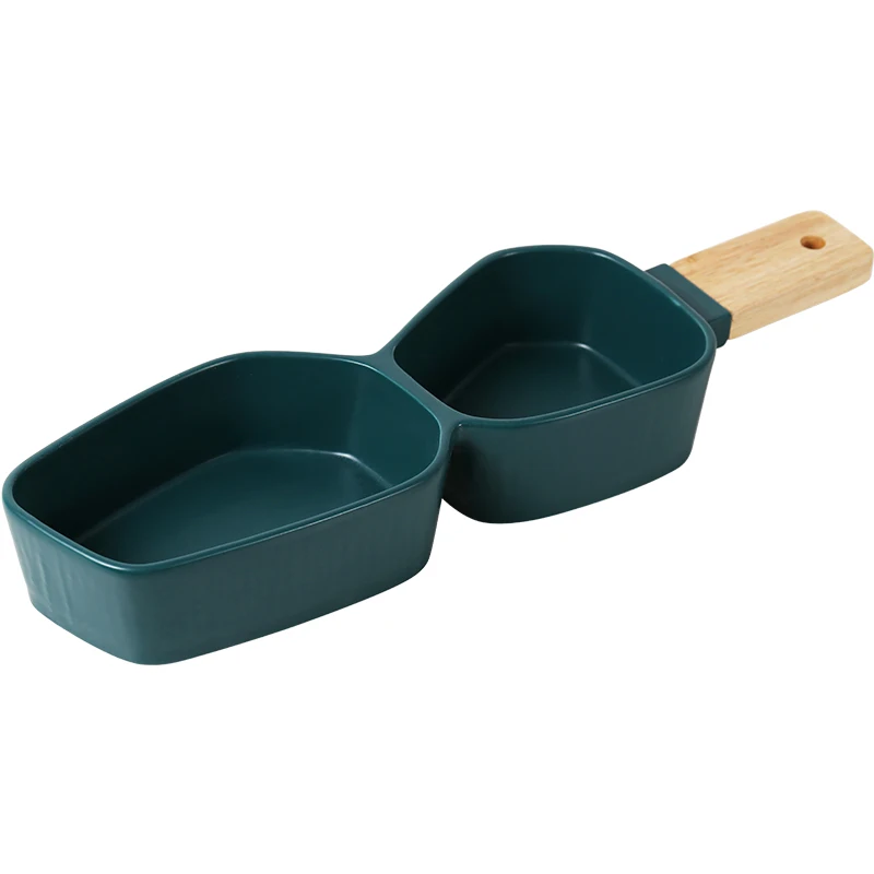 Скандинавская посуда натуральная деревянная ручка керамическая миска для