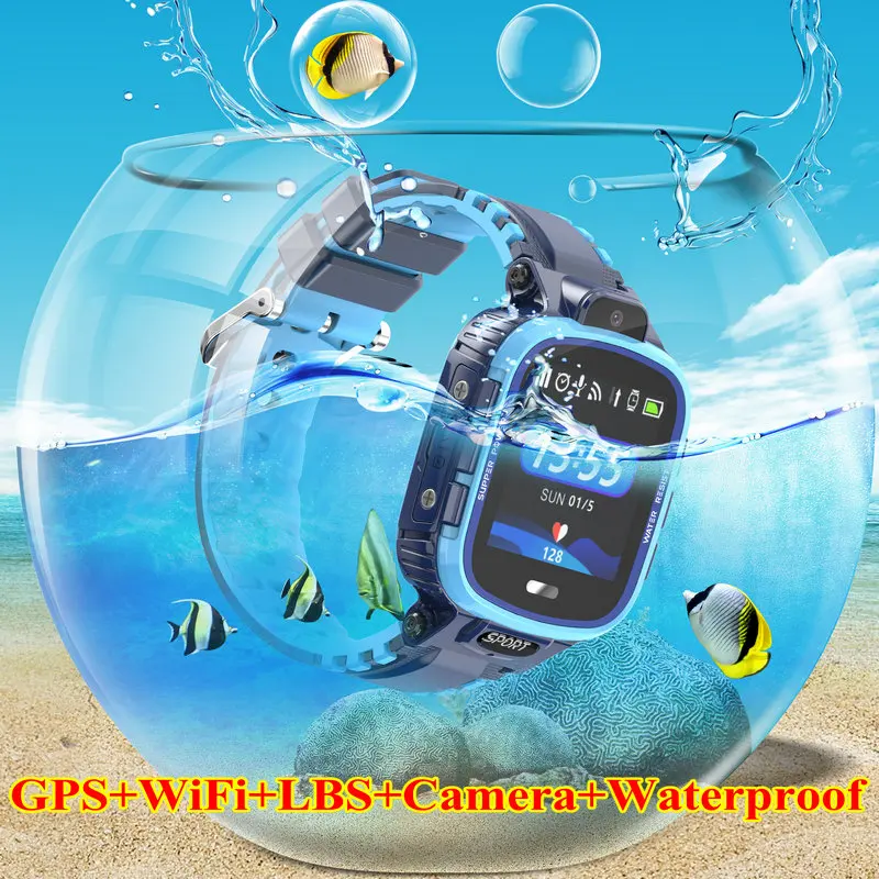 Смарт-часы детские gps wifi IP67 Водонепроницаемый для детей трекер умный gps Дети SOS мониторинг позиционирования часы 500 мАч батарея