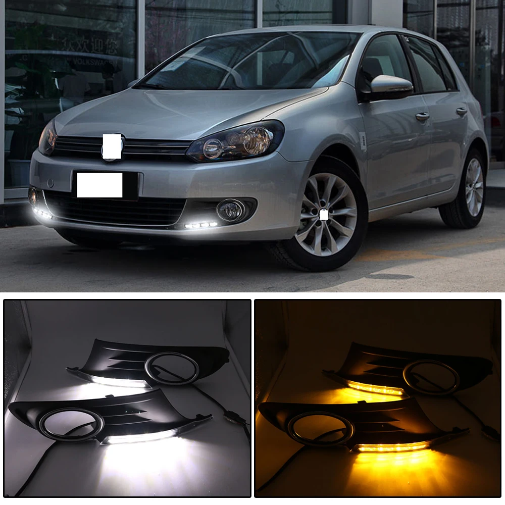 CAPQX 1 пара для Volkswagen Golf 6 Golf6 MK6 09 14 светодиодные дневные ходовые огни поворотный