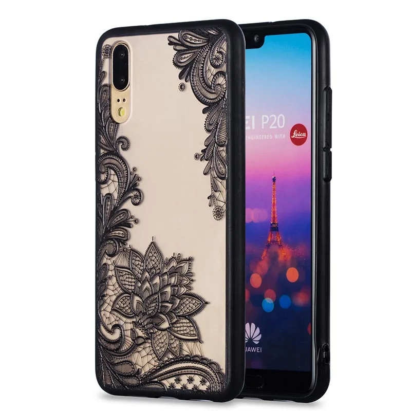 Sexy Lace Flower Phone Case For Huawei P20 P10 P9 P8 lite P Smart Hard PC Back Cover On Honor 7C 7A Pro 7X 6X 10 9 |