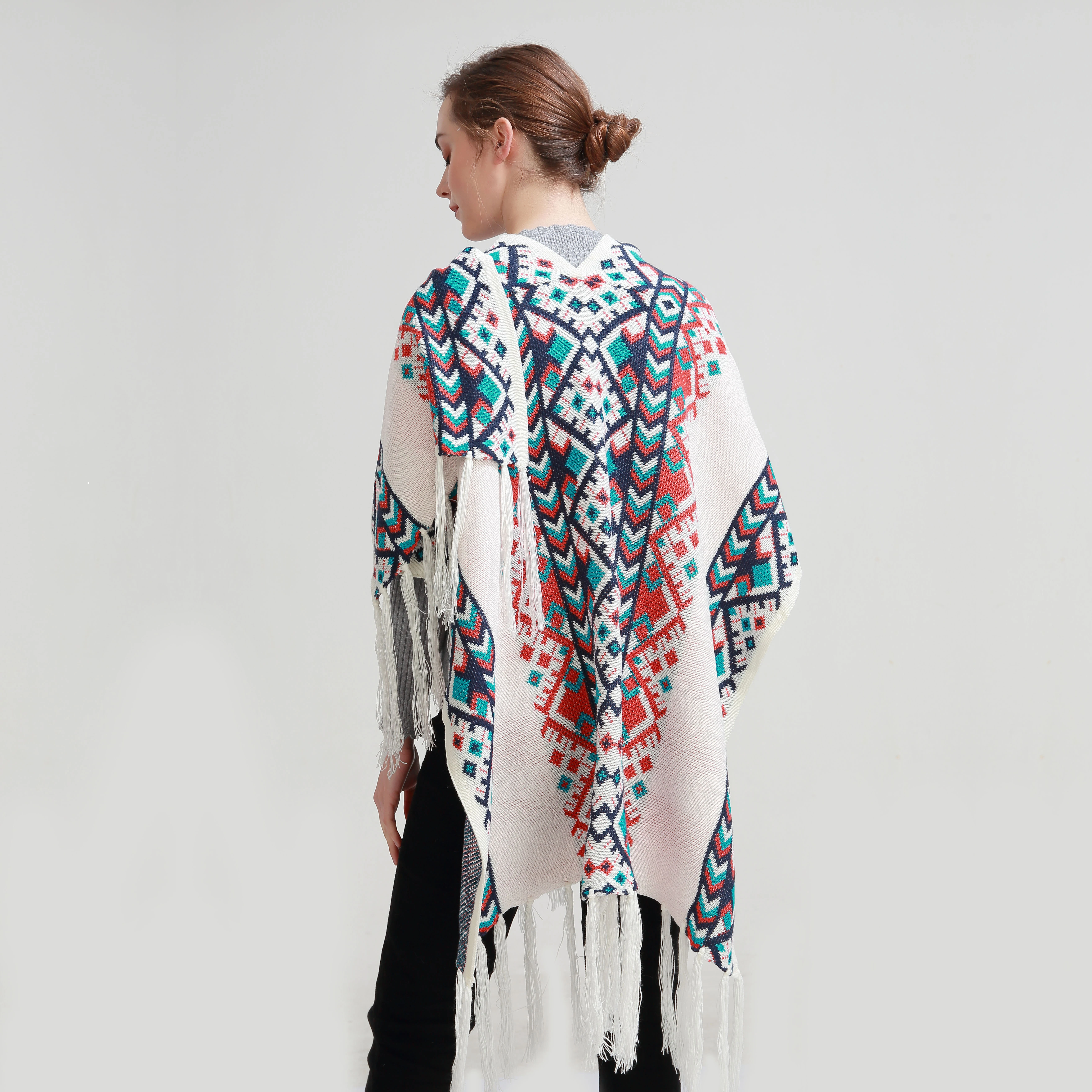 SUMEIKE Модный женский вязаный теплый зимний платок шарф с кисточками|blanket scarf|fashion