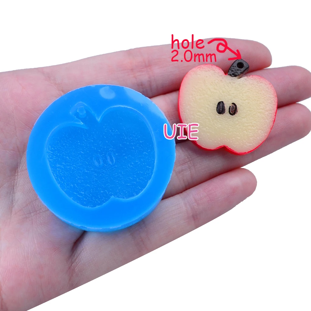 SYL107U 29 мм Apple среза формочка для силиконовой подвески-фруктовая Форма Fondant