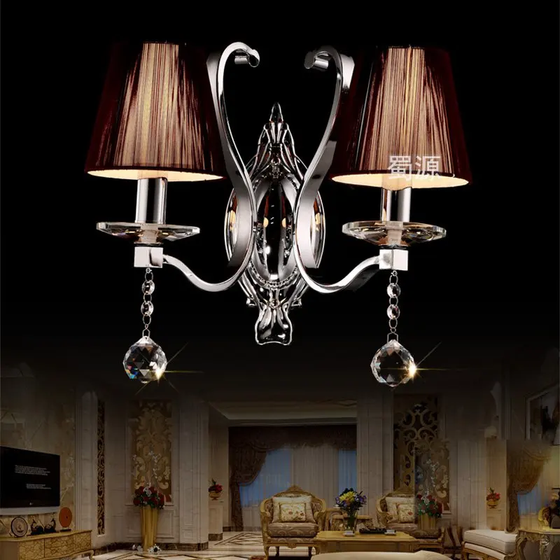 Современный настенный светильник принцессы для спальни с тканевым верхом абажур