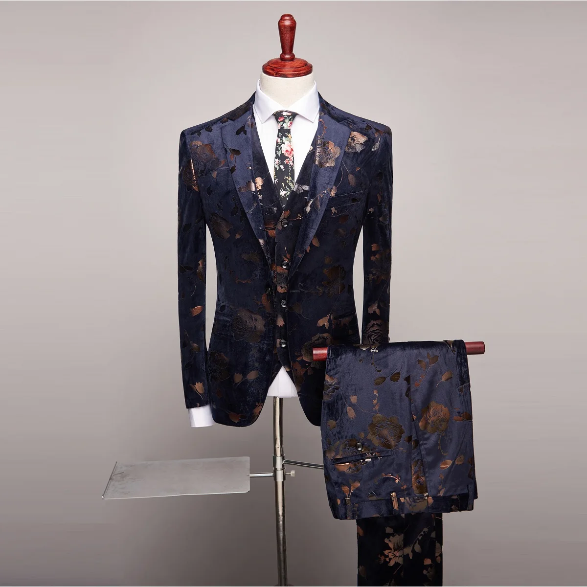 TIAN QIONG свадебный смокинг костюмы для мужчин 3 шт Slim Fit Мужской s костюм с принтом брендовый костюм для выпускного вечера сценическая куртка брюки жилет S-4xl - Цвет: 1100