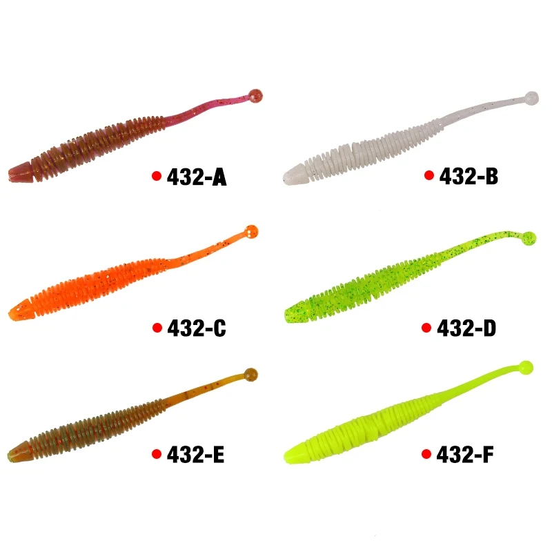 SEAPESCA 20psc/лот силиконовая приманка для рыбалки 80 мм 1 2 г Мягкая черви 6 видов цветов