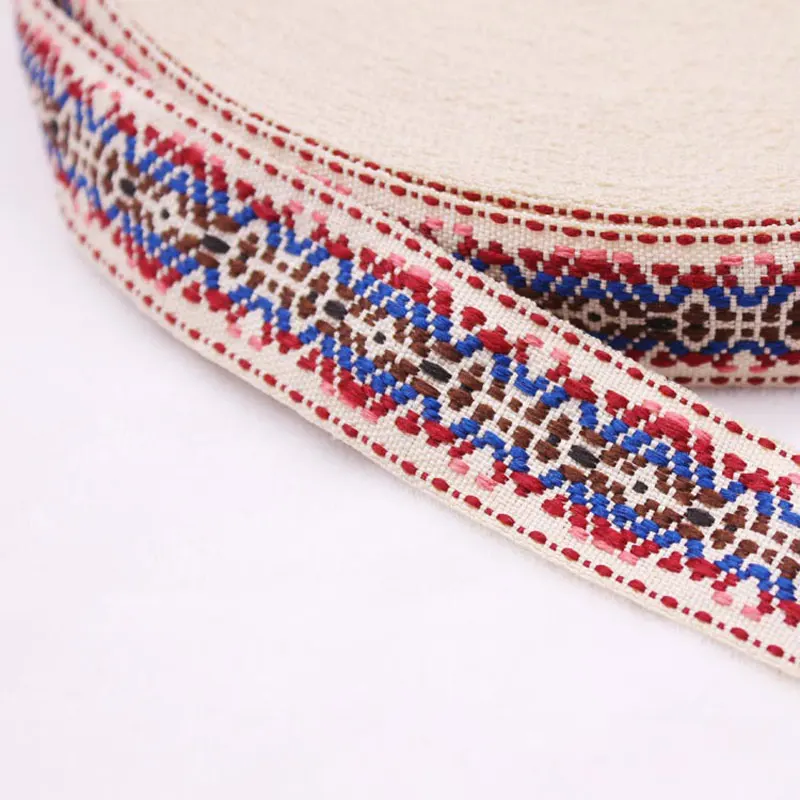 

Savica 1m/lot 2.5cm Woven Flower Webbing Lace Sewing Strap Belt Ribbons DIY For Bags Garment Hat Decor Accessories Supply LX757