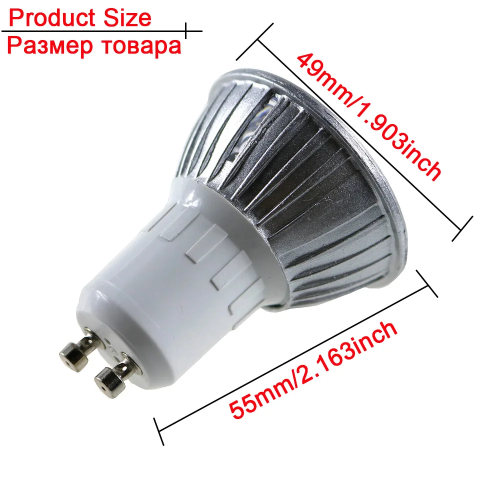 100 шт. Светодиодная лампа E27 E14 GU10 MR16 LED COB прожектор с регулируемой яркостью 3 Вт