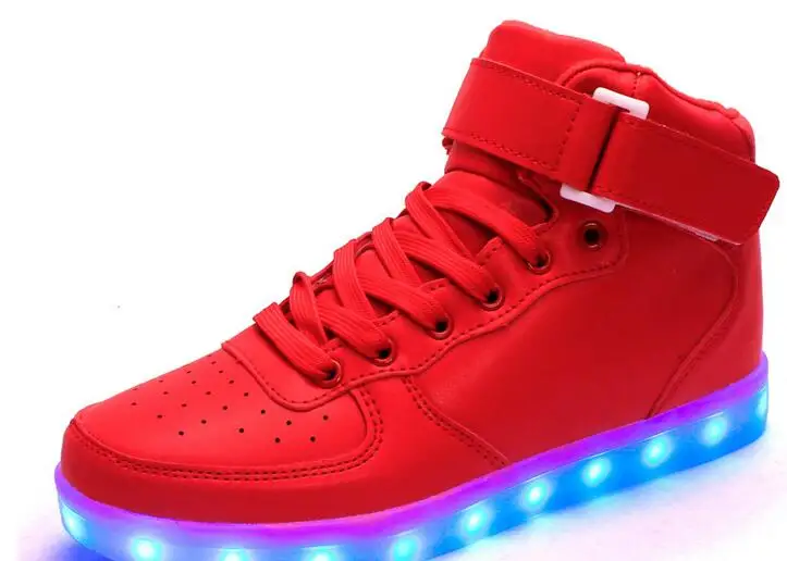 Kid USB soft leather DE loading shoe Casual Boy Girl light non-slip bottom children shoes chaussure enfant LED | Детская одежда и