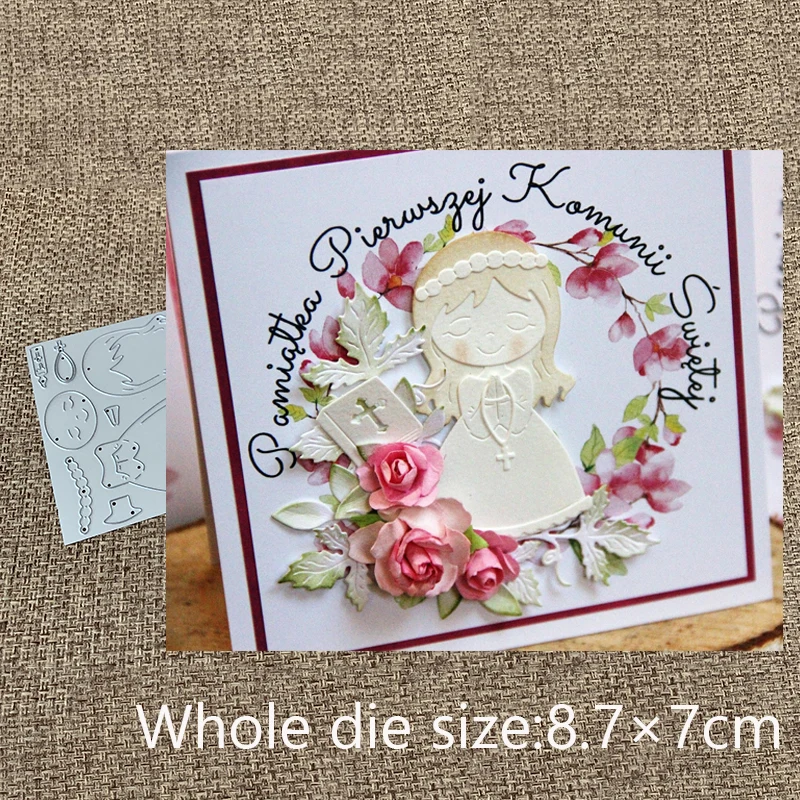 New Design Craft Metal Cutting Dies cut die lovely Cross praying girl boy scrapbooking Album Paper Card Craft Embossing Die Cuts