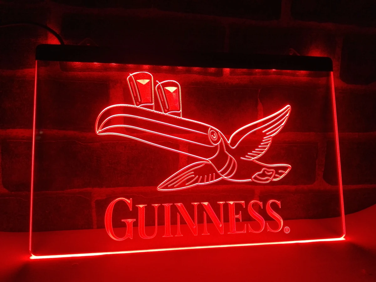 LA012- Guinness Toucan пивной бар паб клуб светодиодный ная неоновая световая вывеска
