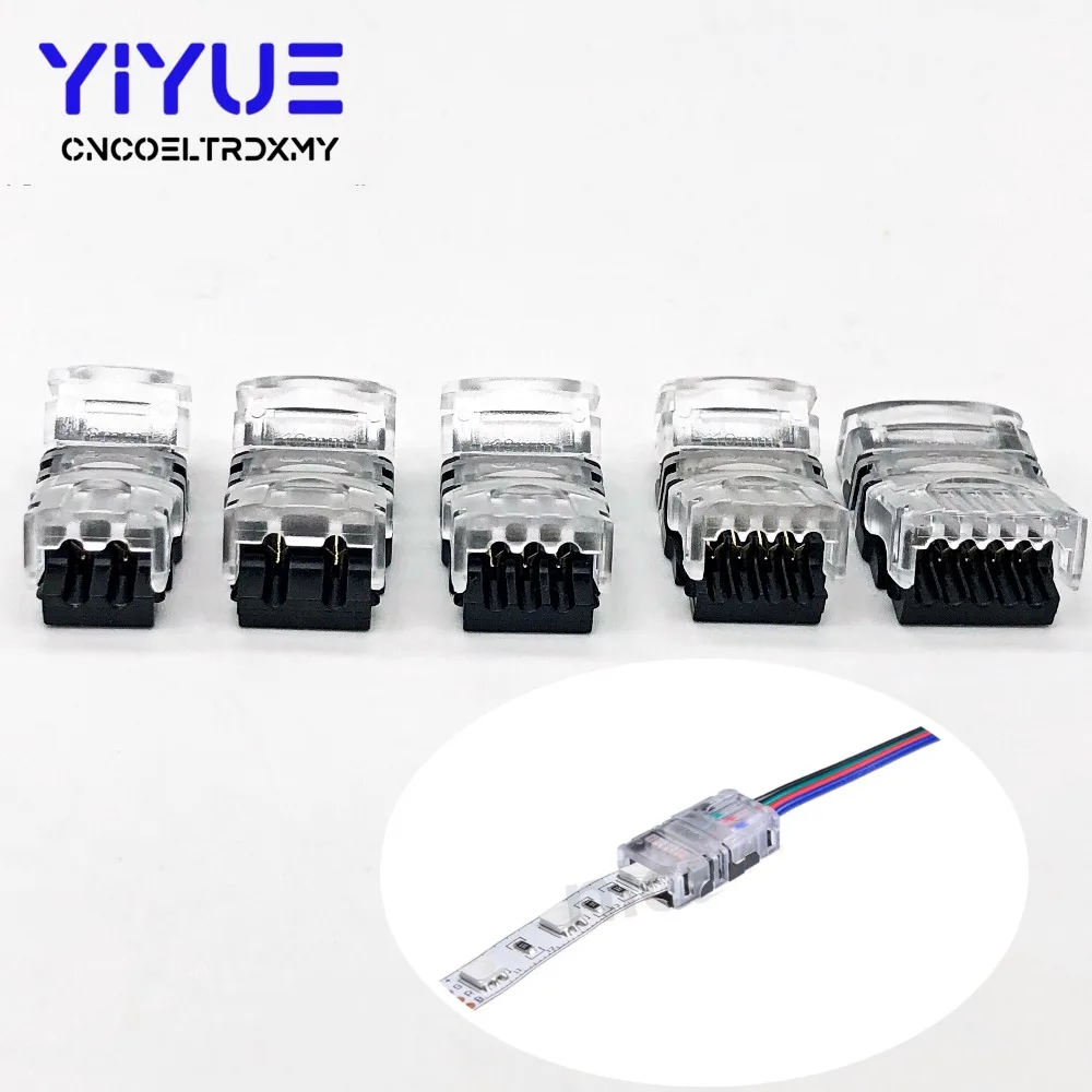 5 шт./лот 2pin 3pin 4pin 5pin Светодиодная лента соединитель для одного RGB RGBW цвета 3528 5050