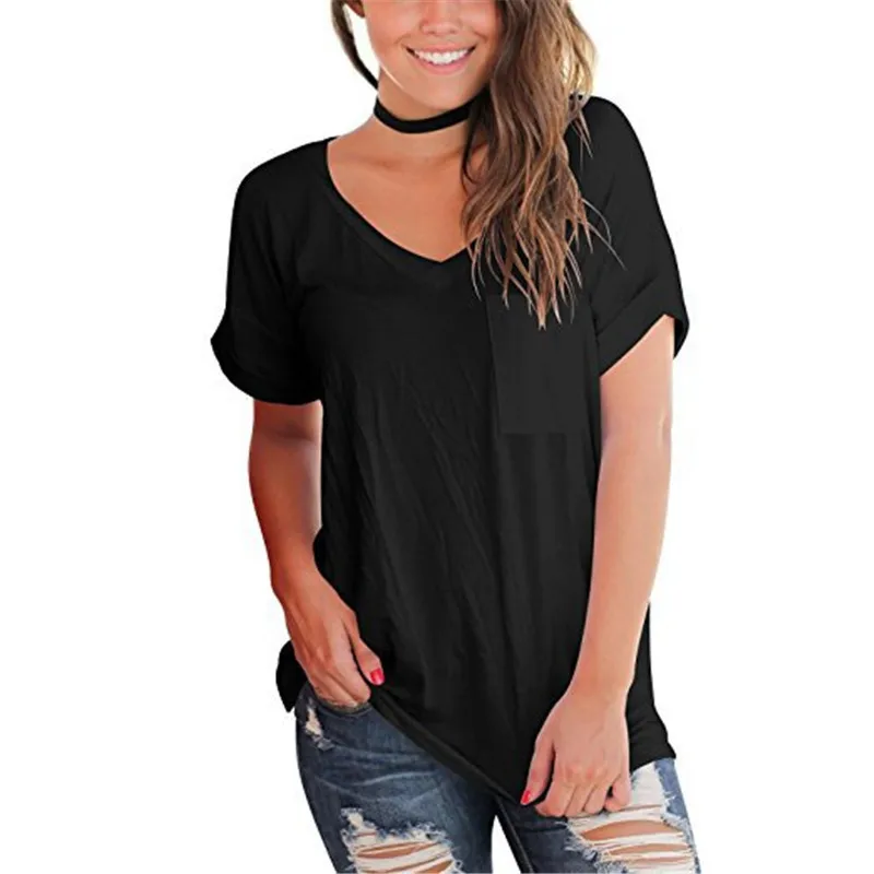 2019 свободная Базовая футболка для женщин повседневные белые черные футболки