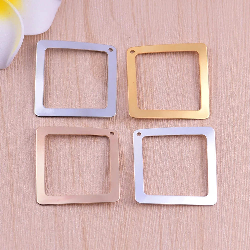 Простые полые Геометрические Квадратные Подвески размером 35*0 8 мм для