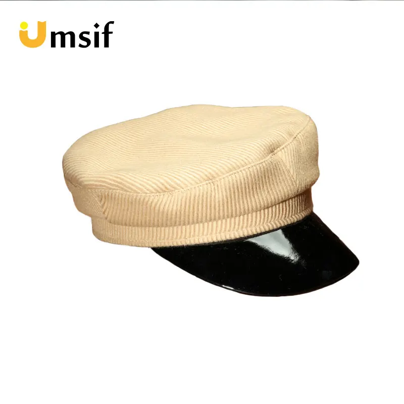 Women's Solid Color Classic French Style Wool Knitted Beret Beanies Hat Women Leather Newsboy Hats Vintage Wide Brim Berets Caps |