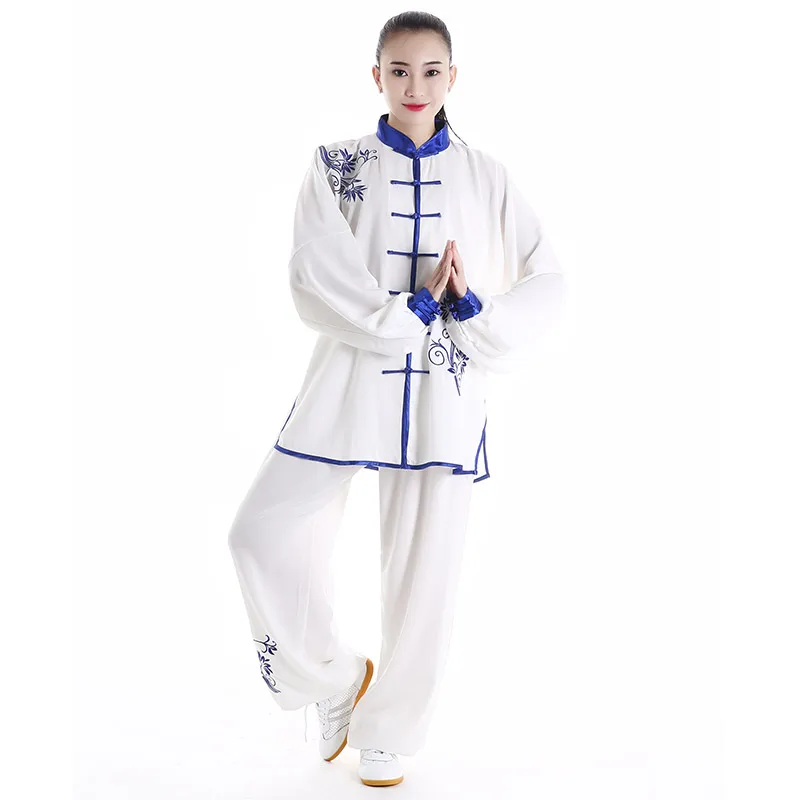 Wushu одежда с длинными рукавами вышивка TaiChi KungFu Униформа весна осень женский