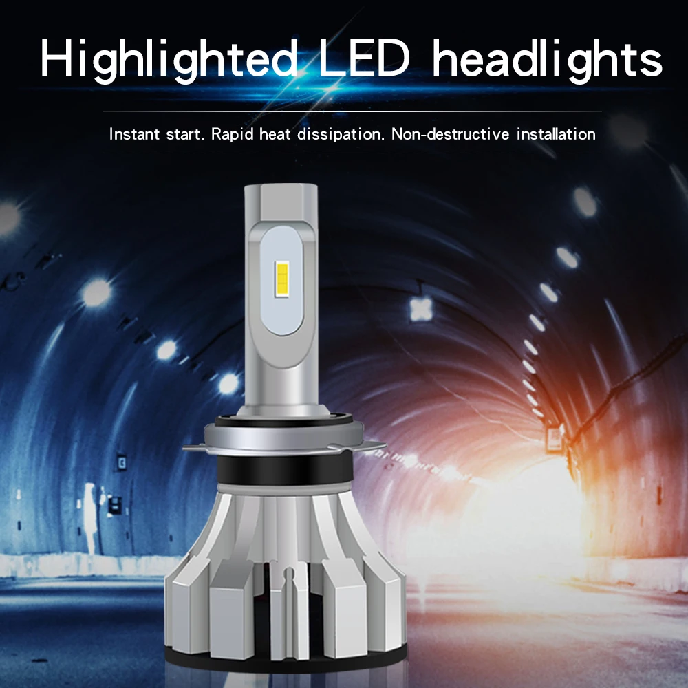 2 шт. Автомобильные фары H7 LED H4 H1 H3 H11 Противотуманные Фары H8 9005 HB3 9006 HB4 72 Вт 8000LM для