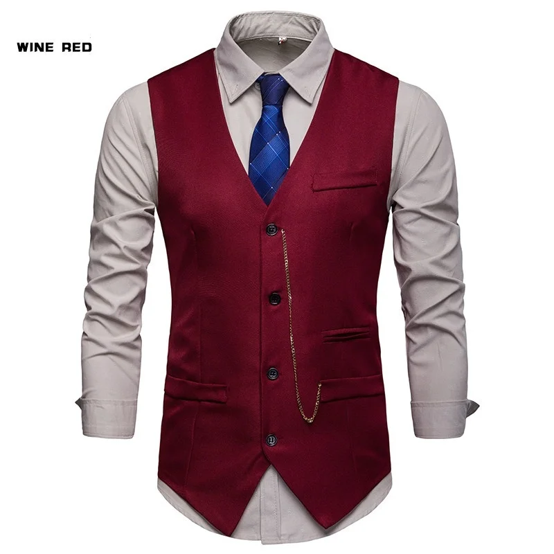 ZOGGA 2019 мужские Модные жилеты куртка для парней приталенный костюм жилет мужской