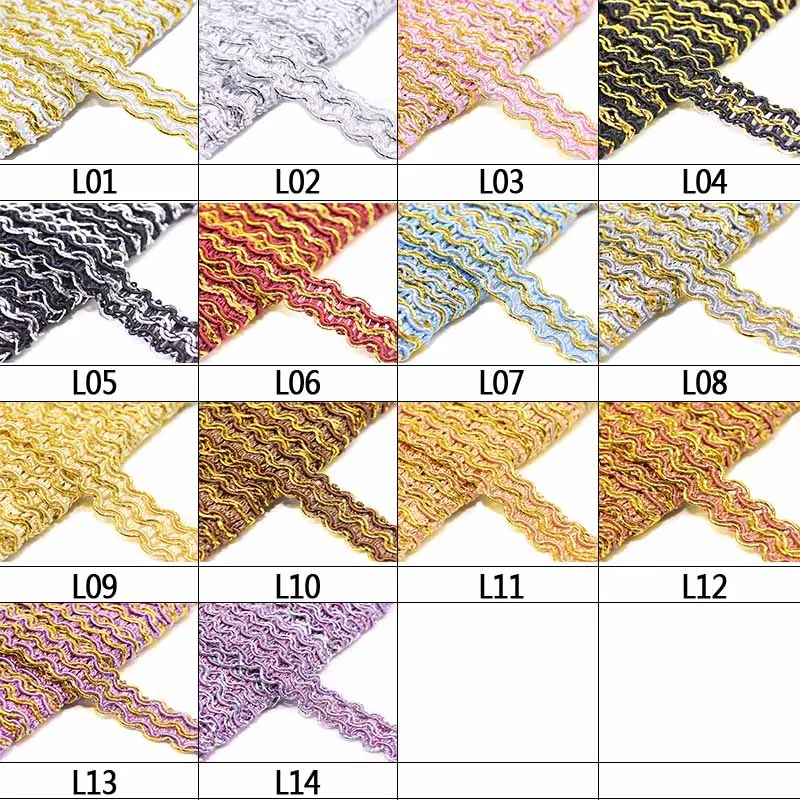 12 м Золотая отделка шитье кружева Цельная плетеная кружевная лента для одежды