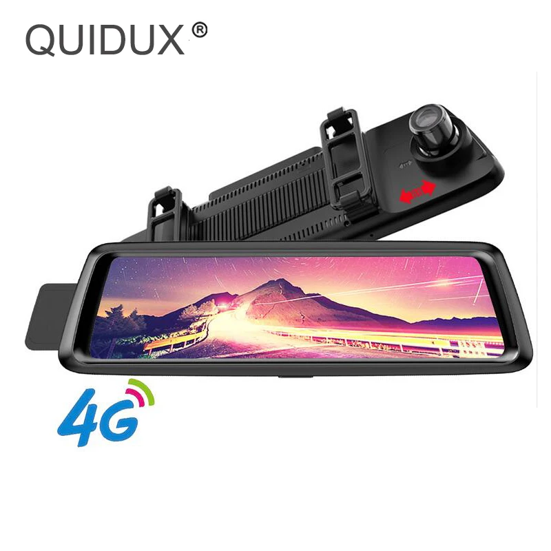 Автомобильный видеорегистратор QUIDUX 4G Android 10 &quotIPS полное зеркало GPS навигация ADAS FHD