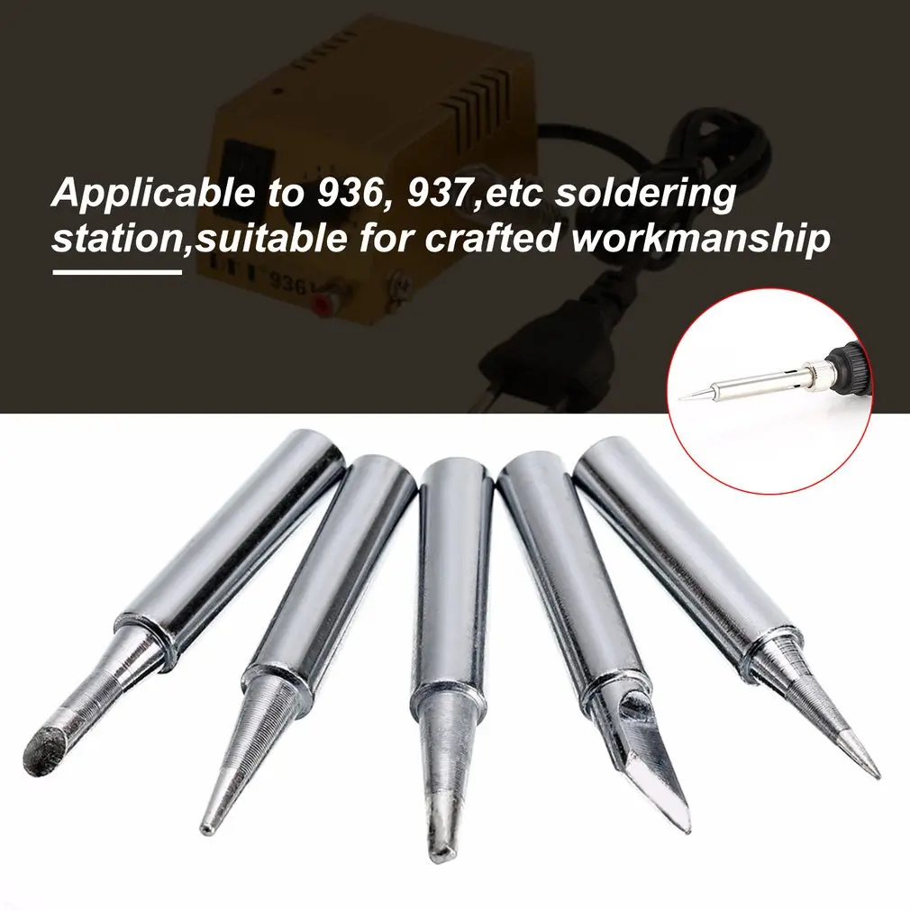 900M-T Series 5Pcs/Lot Thermostatic Solder Iron Tips Replacement Solder Iron Head Soldering Tips Tool Soldering Repair Station