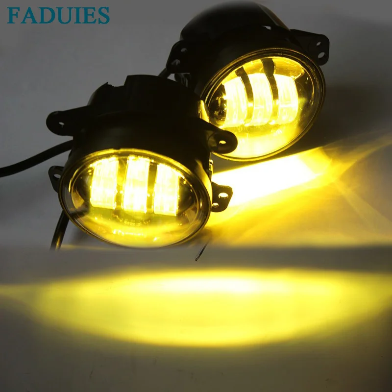 FADUIES 4 дюймов Янтарный Желтый 30 Вт светодиодные противотуманные фары для Jeep Wrangler