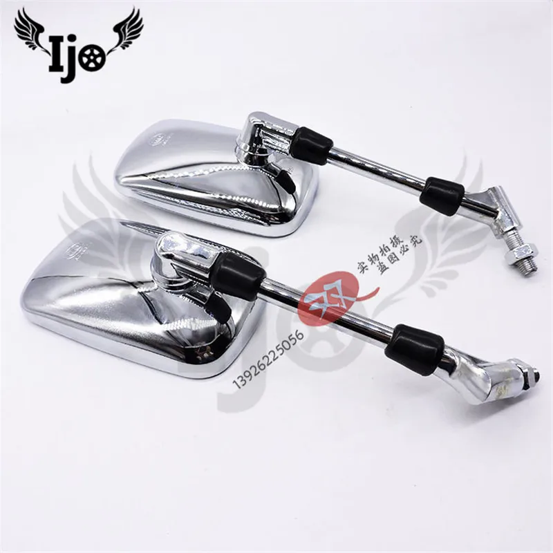 

motorcycle High-quality mirror Aluminium alloy Electroplate circular Silver parts for kawasaki honda Dirtbike rearview mirror