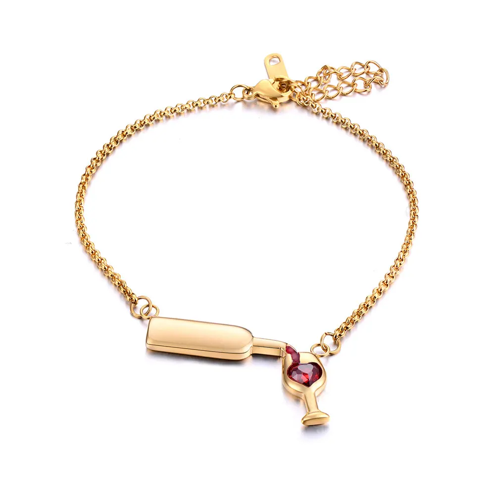 ZPAMS модные браслеты для женщин 3 вида цветов нержавеющая сталь любовь вино