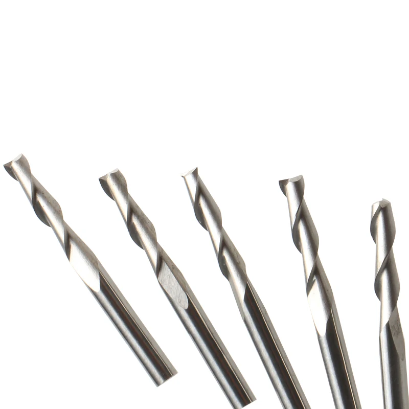 

HUHAO 5pcs 4mm Shk 4mm x 17mm 2 Flutes Carbide endMill Spiral Cutter Wood Router Bit Tools for CNC Machine Cutting