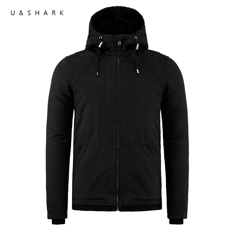 U &amp SHARK новинка зимы мужские хлопковые куртки пальто толстая верхняя одежда