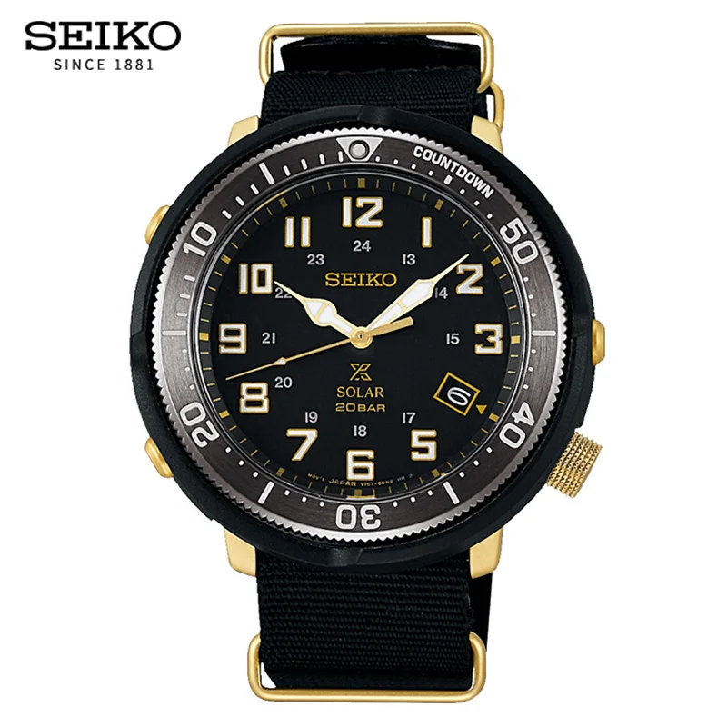 100% оригинальные часы Seiko мужские Prospex серии солнечные энергетические Холст