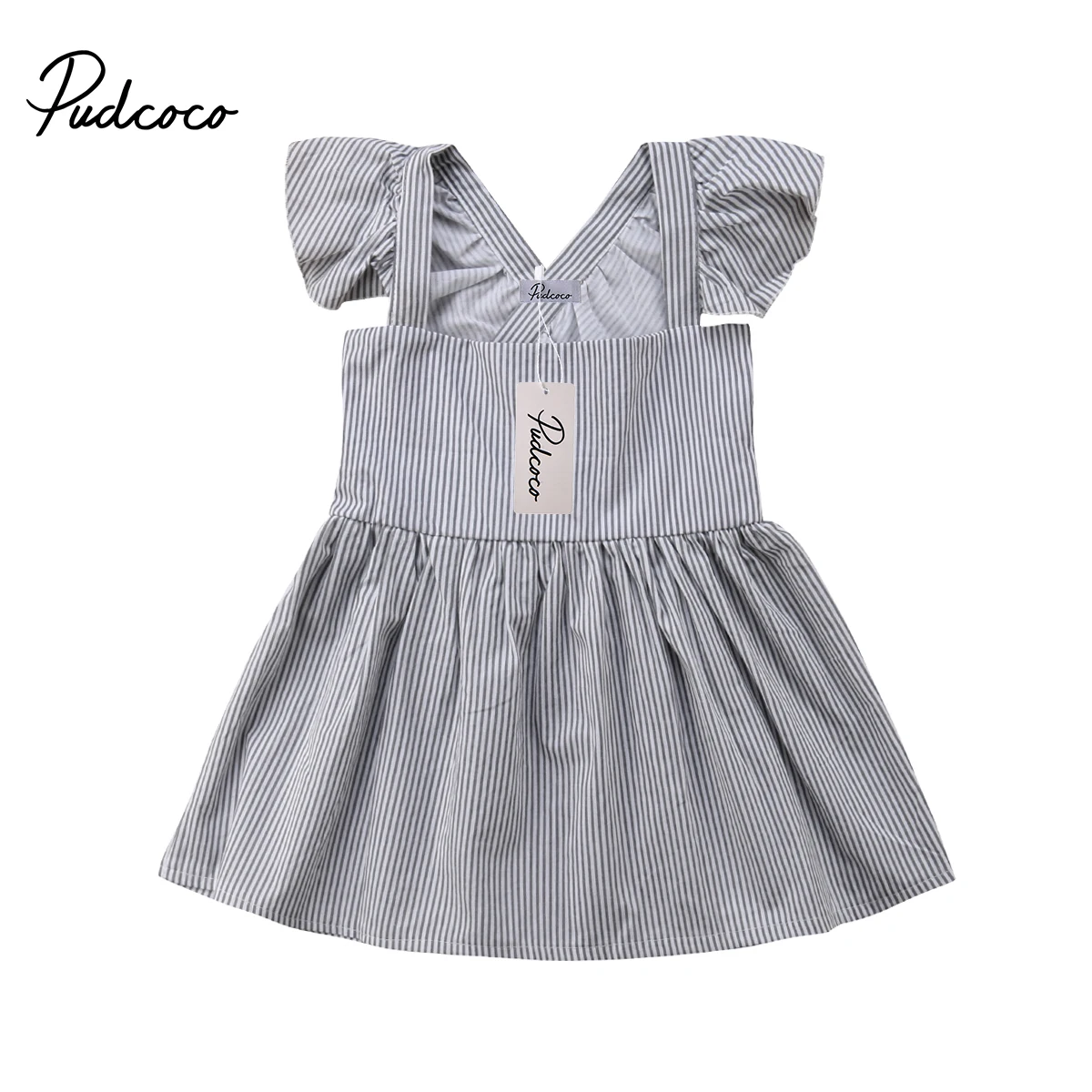 Summer Toddler Baby Girls Party Dress Cotton Striped Sundress Fancy Princess Clothes Age 0-3Y | Детская одежда и обувь