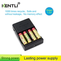 no memory effect 4pcs kentli 1 5v aa pk5 2800mwh rechargeable lithium li ion batterie 4 slots aa aaa polymer lithium charger
