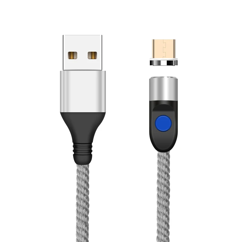 Silver for Micro USB Магнитный зарядный кабель A.S с нейлоновой оплеткой для быстрой зарядки и синхронизации данных для huawei P20 Pro P20 lite/mate 10 pro - Цвет: Silver for Micro USB