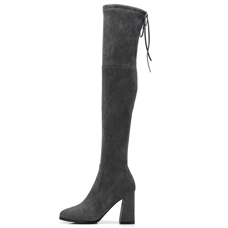 ANMAIRON Basic Slip On Over the Knee Winter Boots Women Thigh High Zapatos De Mujer Size 34 40 LY287|Ботфорты| |