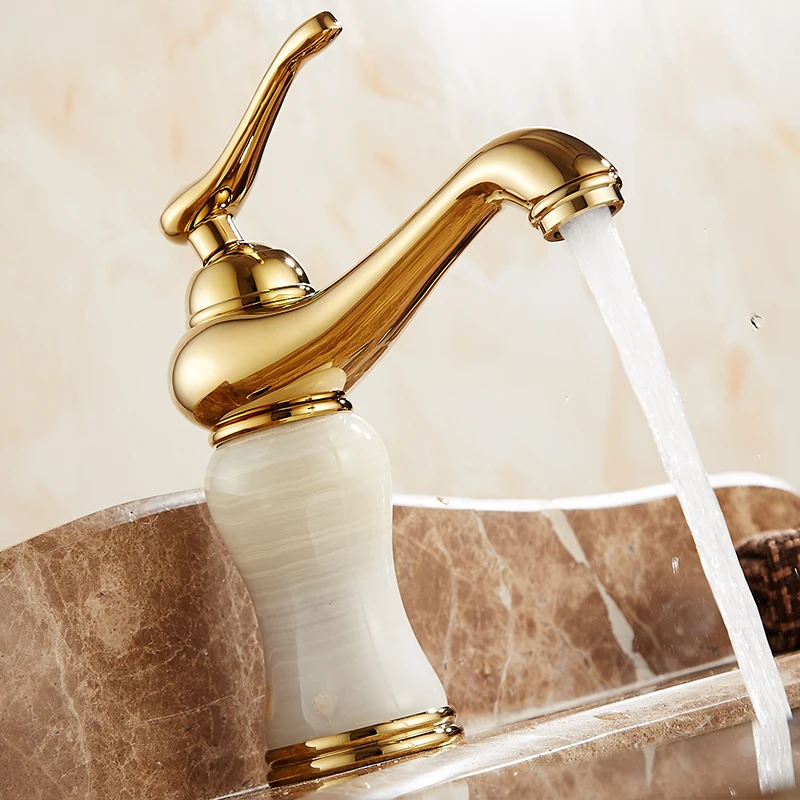 Золотистый смеситель для раковины в европейском стиле смесители ванной комнаты