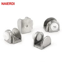 naierdi 4pcs half round glass clamps zinc alloy shelves support corner bracket clips for 8mm thick furniture hardware