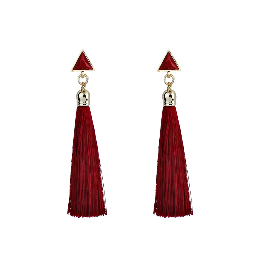 New Ethnic Style Long Section Of The Tassel Cord Earrings Exaggerated Vintage Bride Wedding Female C-101 | Украшения и аксессуары
