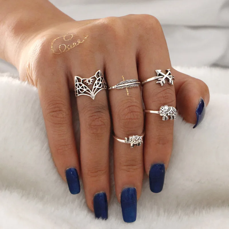 13 шт./компл. винтажный тибетский серебряный набор колец для женщин большие кольца