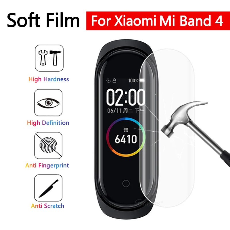 12 шт. защитная пленка для экрана xiaomi mi Band 4 мягкая умного браслета miband не
