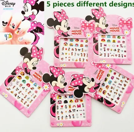 Minnie mouse Девочки Дисней Микки Минни Замороженная Принцесса София с днем рождения дети наклейки для ногтей девушка наклейки для ногтей игрушки для детей маленький подарок - Цвет: Minnie mouse