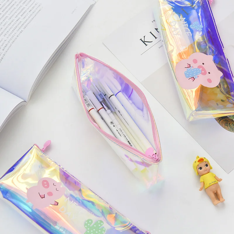 Креативный чехол для ручки в виде поросенка милый Kawaii лазерный карандаш кактус