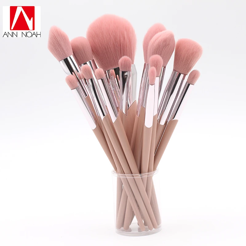 

Customize Cute Beauty Plastic Handle Synthetic Hair 14pcs Makeup Brush Set