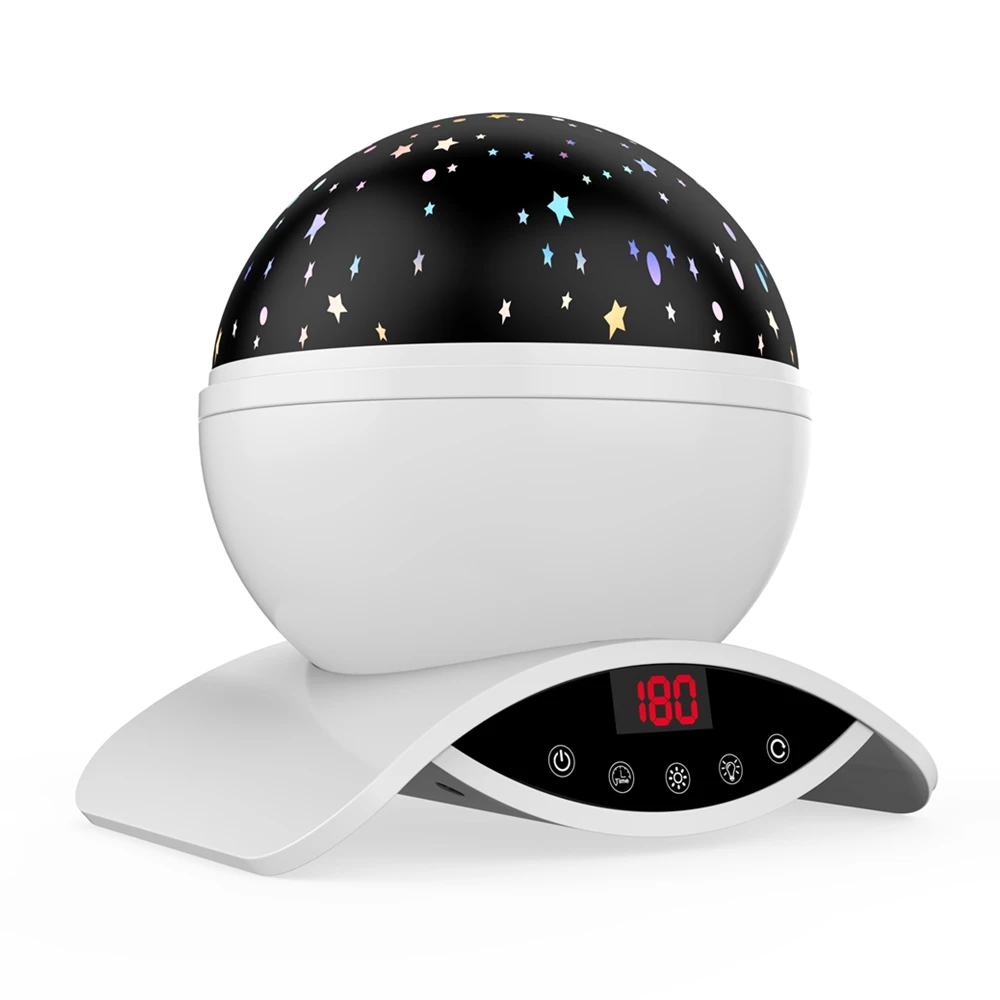 Elecstars LED светодио дный ночник детский вращающихся Star Сенсорный проектор освещения Луна Небо Рождество Дети светильник для малышей подарки для женщин настольная лампа USB датчик движения - Испускаемый цвет: white