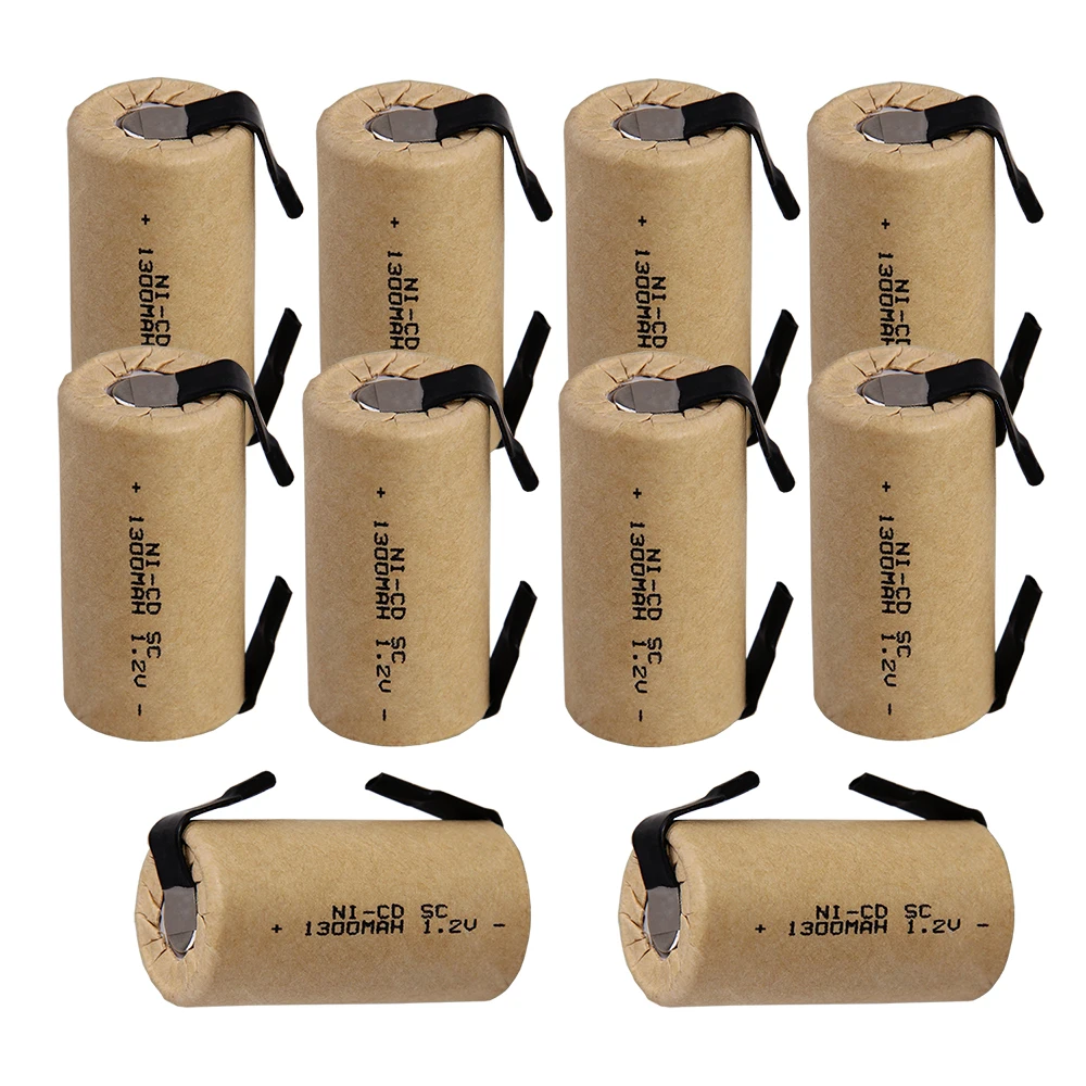 Реальная емкость 10 шт аккумулятор SC 1 2 v SUBC батареи перезаряжаемые 1300 mAh Сменный
